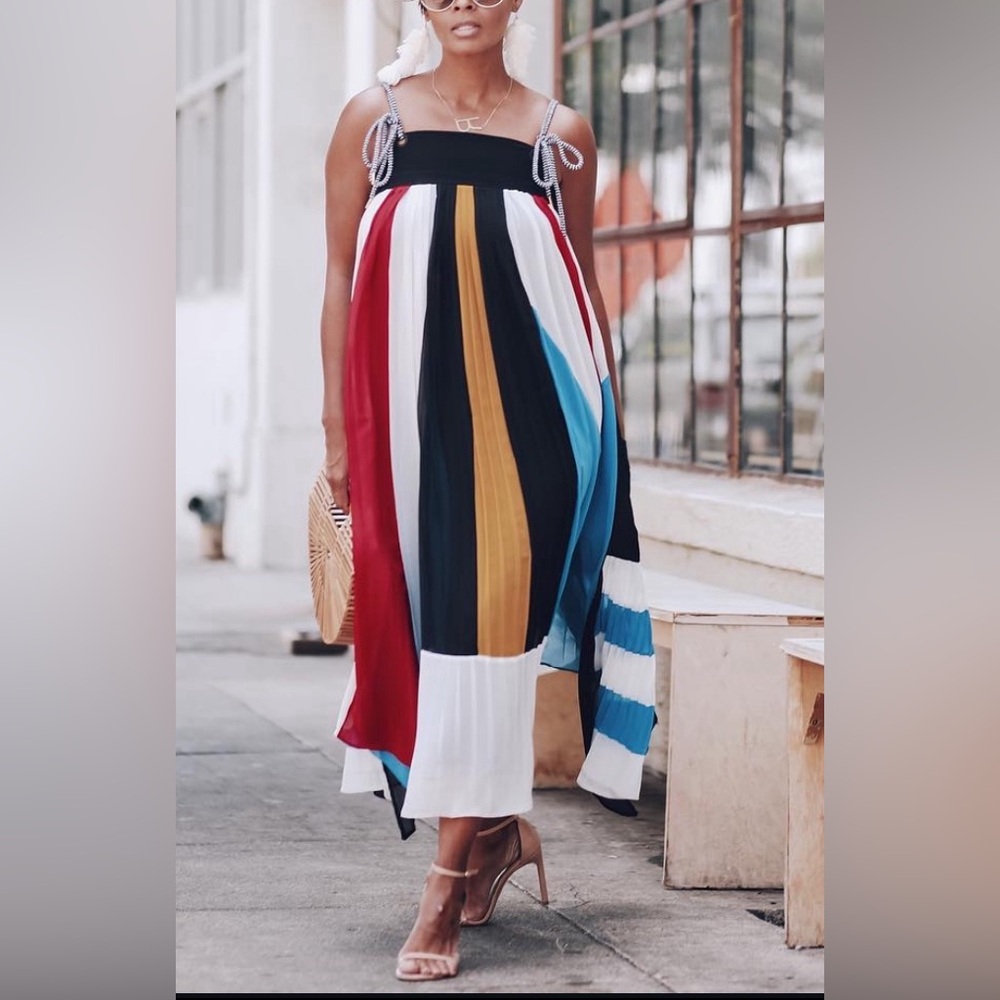 Ultramodern Striped Maxi Dress